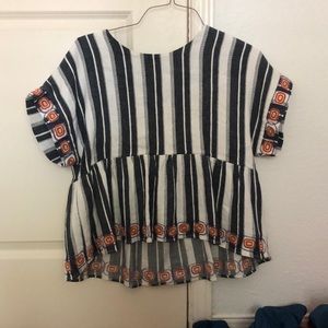 maeve blue striped patterned shirt